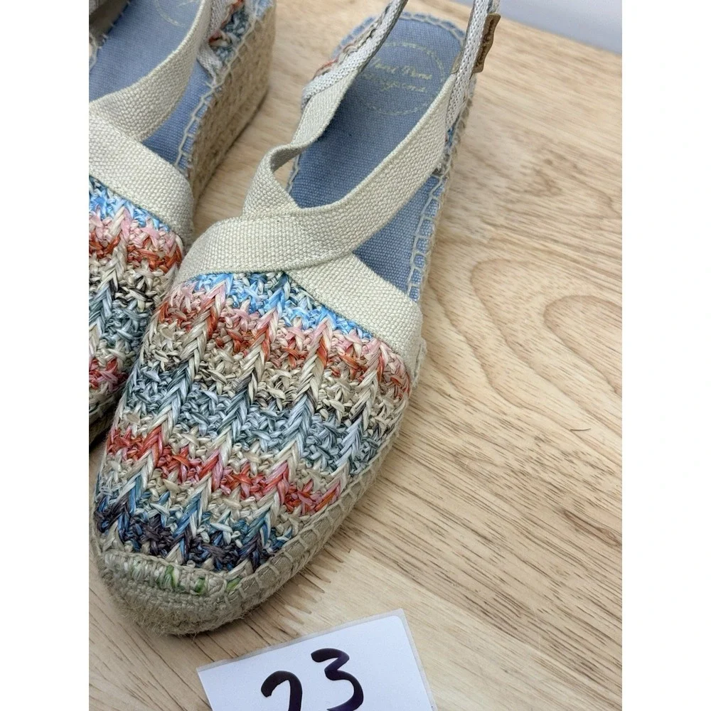 Toni Pons Espadrille Wedge Sandal Womens 40 Multicolor Woven Slingback Spain #23
